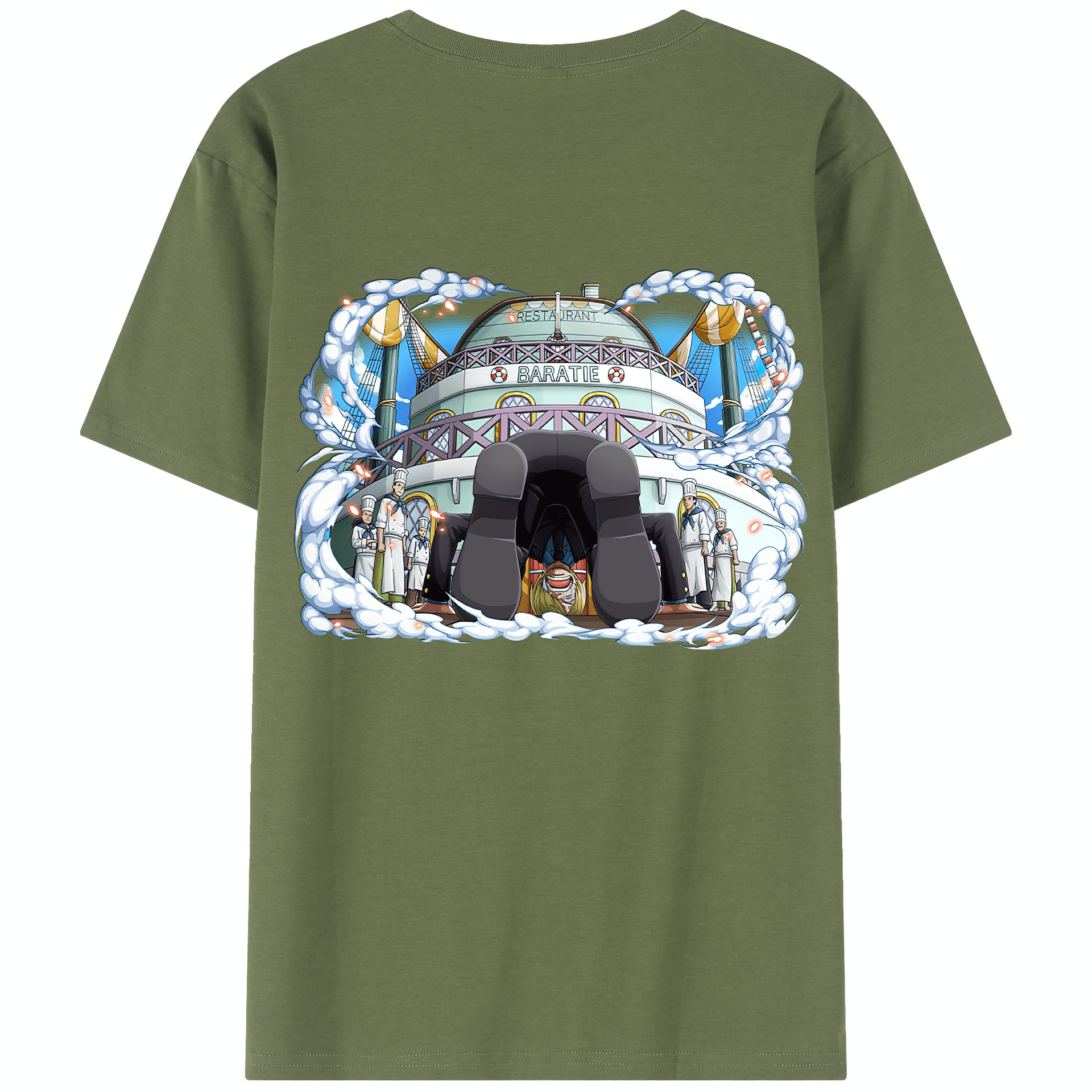 ワンピース サンジ ONE PIECE Sanji 綿100％半袖Tシャツ（背面プリント）